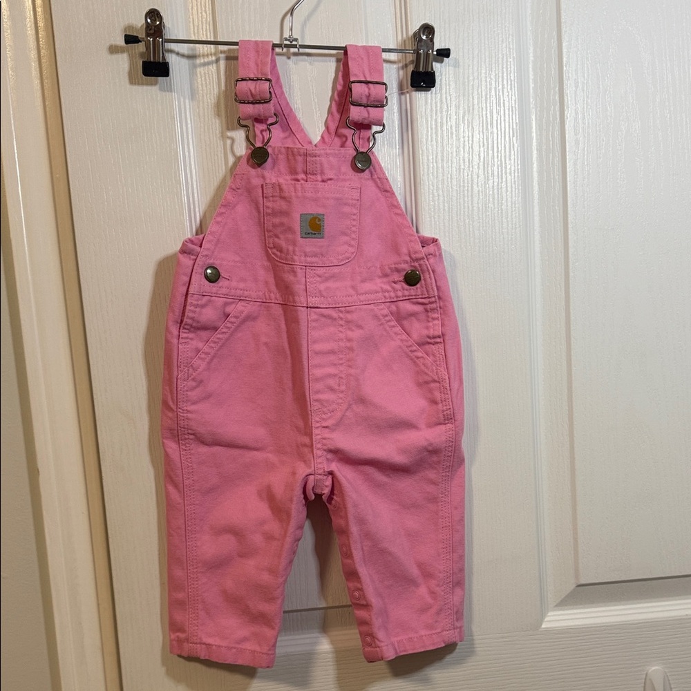 Carhartt Kids Overalls in Soft Pink 6M